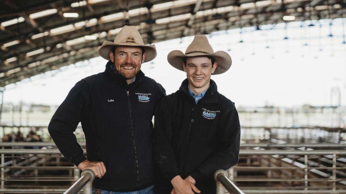 Luke Whitty from Kevin Miller, Whitty, Lennon and Co, who has been in the industry for 25 years, is pictured with his 17-year-old son Jack who is following in his footsteps. Photo: Kevin Miller, Whitty, Lennon and Co