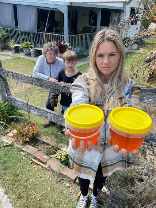 Natalie Huxley, her son Ari and mother-in-law Dianne Nolan (also on our cover) are concerned about their beekeeping future. Picture by Samantha Townsend