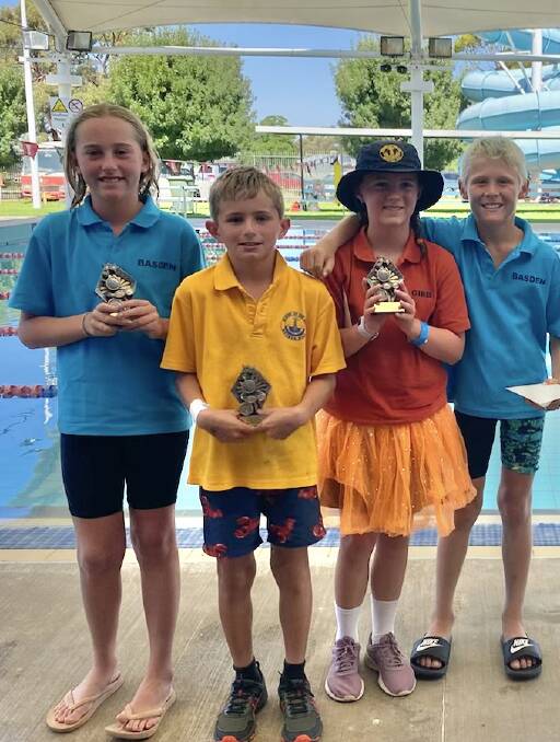 Swimming age champions Sophie Pollard, Stan Harvey, Josie Crossley and Will Stalley. Photo: SOTA