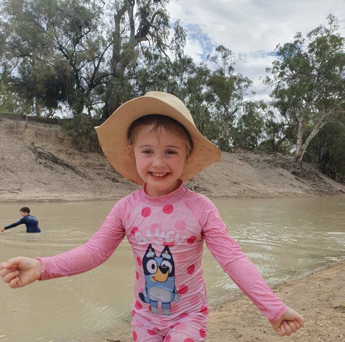Zoe Healy is among many remote preschool age students whose families are travelling thousands of kilometres a year just to make sure they can have face-to-face preschool time. Photo: Supplied