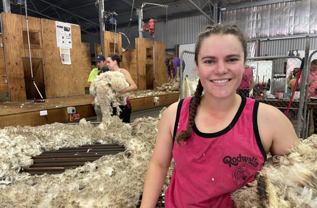 Cathy Soligo from Widgelli is among the new crop of trainees who are taking part in the shearing school at TAFE NSW Primary Industries Centre in Wagga. Women are increasingly taking on the role of shearer.