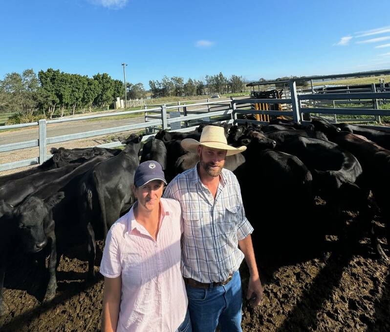 Bec and Ben Smith, Jeogla, sold 19 Brangus heifers to a top of 268.20c/kg to JA McGregor and Co
