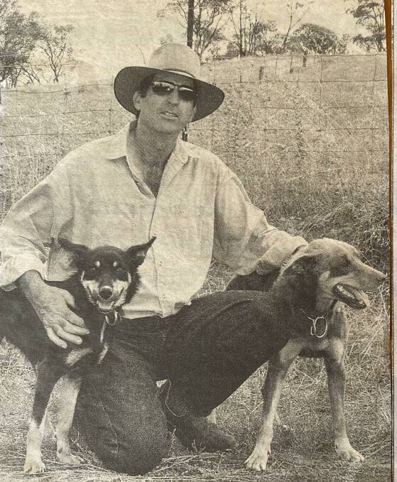 Colin McPhee with two of his working dogs in 2004.