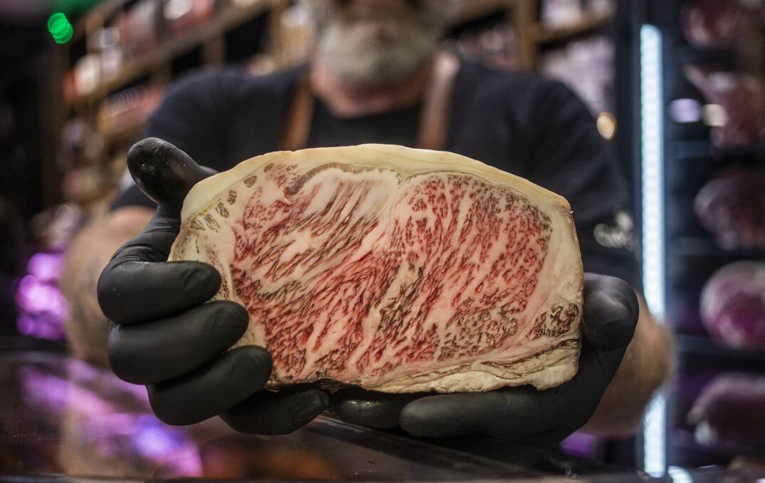 The Kagoshima Wagyu which retails for $300/kg. The shop sourced the meat through a wholesaler and saw a rapid increase in interest when restaurants were closed.