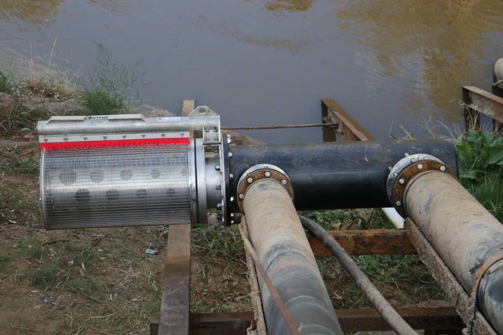 FISH FRIENDLY: A pump cylinder screen, which is designed to ensure fish protection as well as pump and downstream irrigation infrastructure protection. Photos: AWMA
