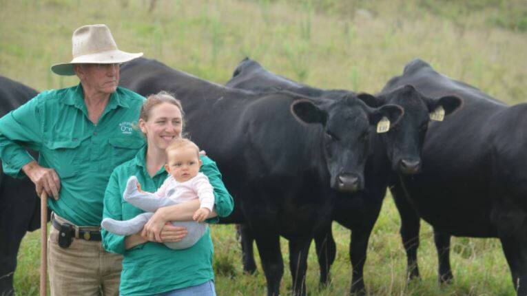 Former Stud Principal Lock Rogers with daughter Jess and grand daughter Sadie prior to the dispersal in 2017