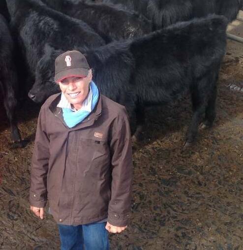 Sally McGlashan with cattle previously sold at Dubbo. 