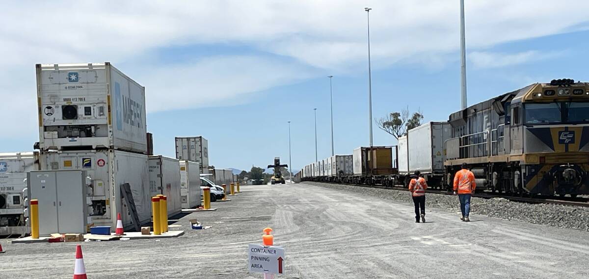 Nine freight trains carrying mostly refrigerated containers of meat have already been shipped from Qube's Tamworth Intermodal. Picture by Simon Chamberlain