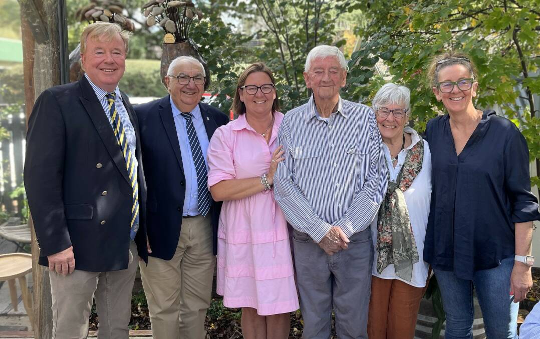 Peter Baldwin Australian Livestock and Property Agents (ALPA) CEO, Inverell, Thomas George, Lismore, Milly, Greg, Jenny and Celeste Teal at the announcing of ALPA life membership. Picture supplied by Peter Baldwin.