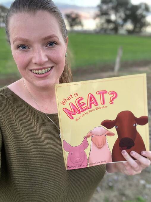 Riverina Local Land Service scholarship winner Kate Webster with her book What is Meat.