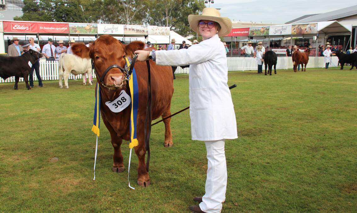 Immy Ousby, Red Bend Catholic College with the reserve champion school steer. Photo by Alexandra Bernard