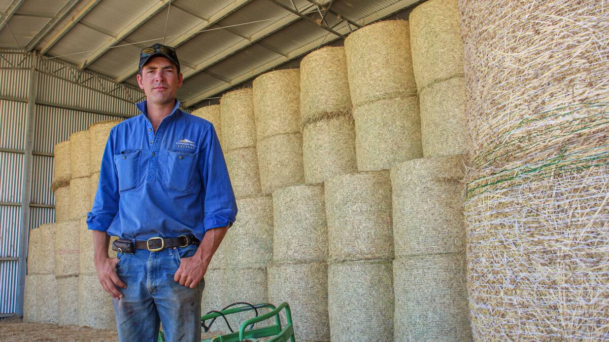Austin McLennan, Connen Hill Lucerne, Goulburn, said without the sheds he wouldn't make hay. Picture by Alexandra Bernard. 