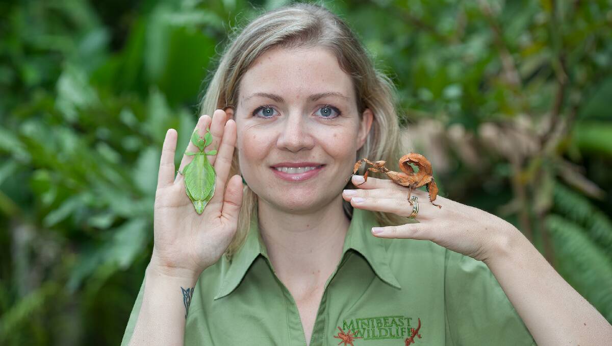 Deanna Henderson, co-founder of Minibeast Wildlife holding some insects. Picture supplied by Alan Henderson