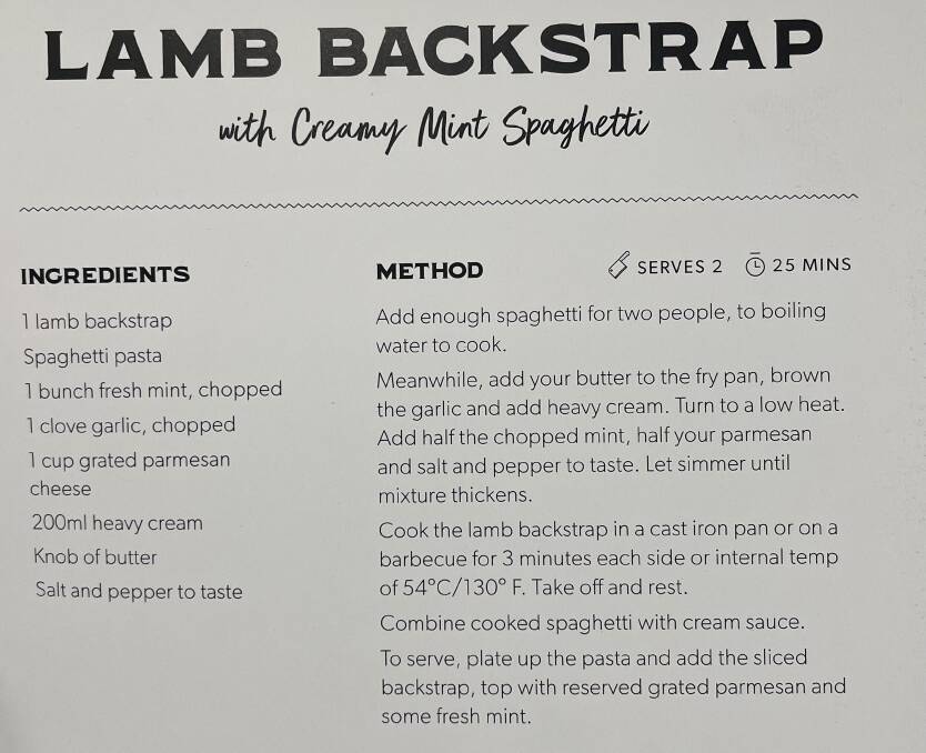 Brett Morrison devised this recipe for his customers, which was published in a cookbook. Picture supplied 