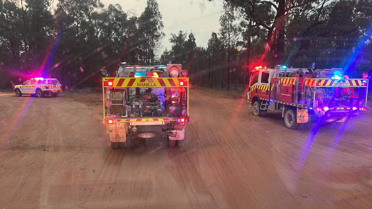 RFS crews from Tamworth, Manilla, Gunnedah, and more have headed out. Picture supplied from the RFS Moore Creek Fire Brigade