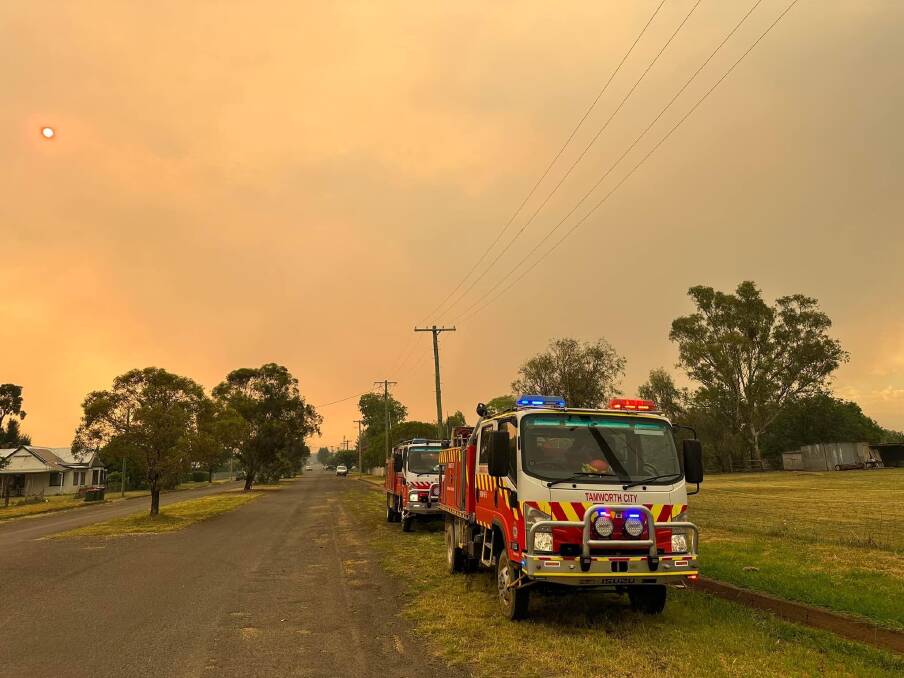 Numerous firecrews have headed out to teh fireground to assist local crews. Picture supplied from the RFS Moore Creek Fire Brigade