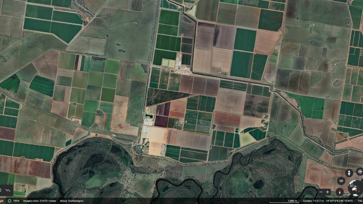 Satellite image of the area involved in the court case. Picture: Supplied