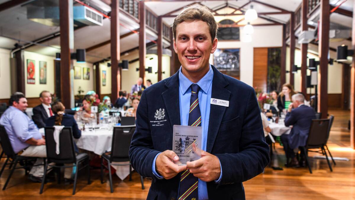 Royal Agricultural Society Rural Achiever finalist and Show Announcers Scholarship recipient Joel Maguire, Parkes. Picture by Elka Devney