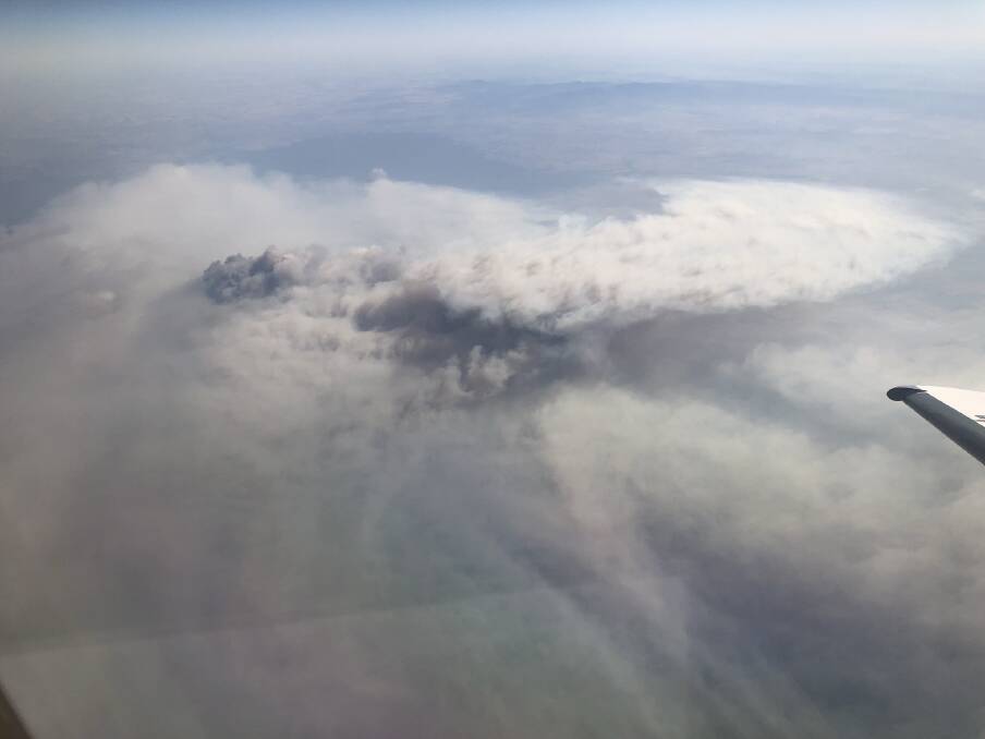 Smoke from the fire can be seen from Coonamble to the west, Tamworth to the east and as far south as Dubbo. Picture supplied by the NSW Rural Fire Service 