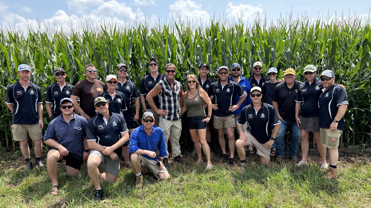 A group of 15 local corn growers travelled to Oregan, Illinois, last winter to learn key steps in cotton yield. They are pictured with Dan Leupkes, a six-time National Corn Growers Association National Winner. Picture supplied by James Murray.