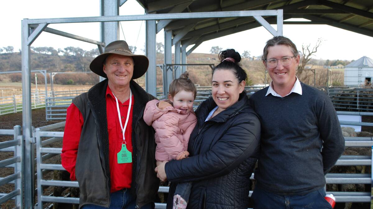 Graeme Ross, Georgia Ross, 2, Nikki Ross and Simon Ross, Willow Glen, Bathurst. The family are developing confinement lots as part of their goal to maintain 100 per cent ground cover. 