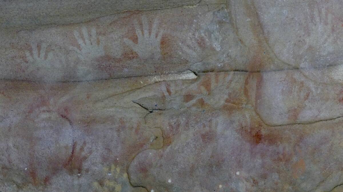 Rock art at Red Hands Cave. 
