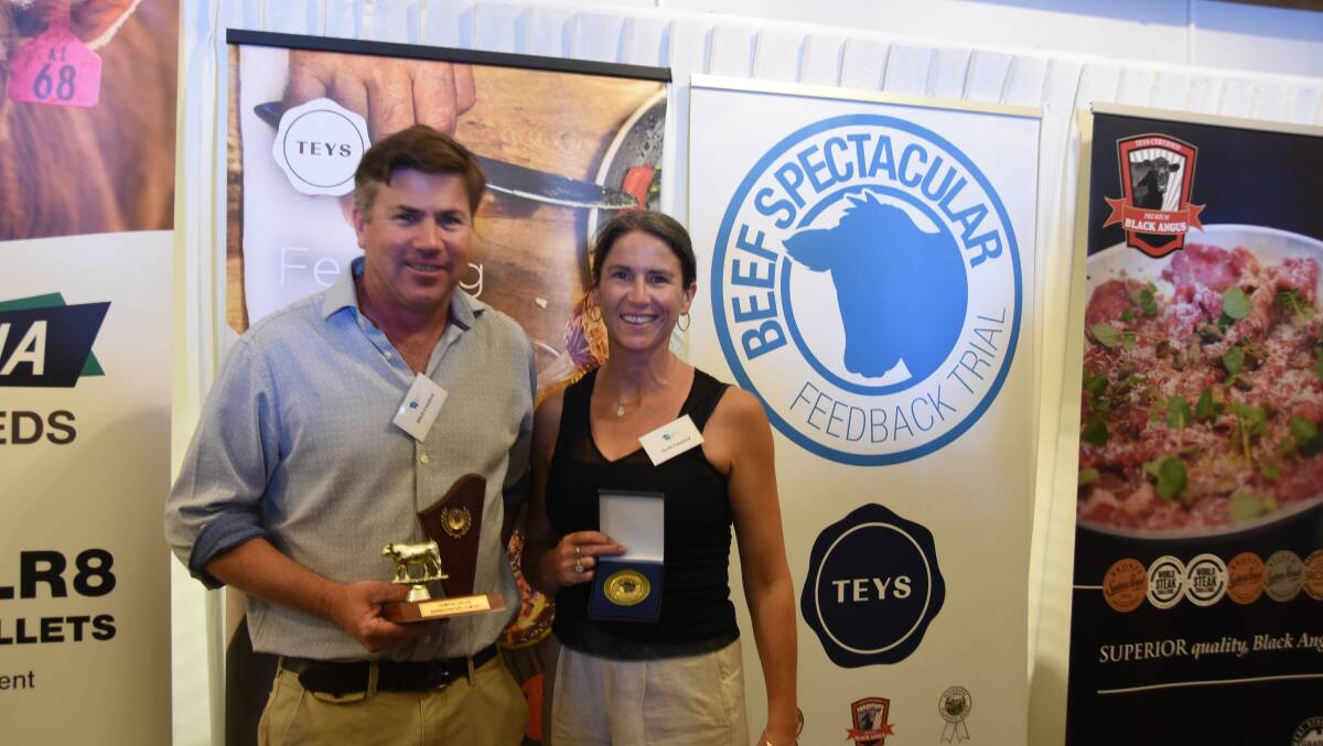 Mitch and Susie Crawford, Baringa Pastoral were awarded champion carcase at the 2024 Beef Spectacular. Photo by Alexandra Bernard. 