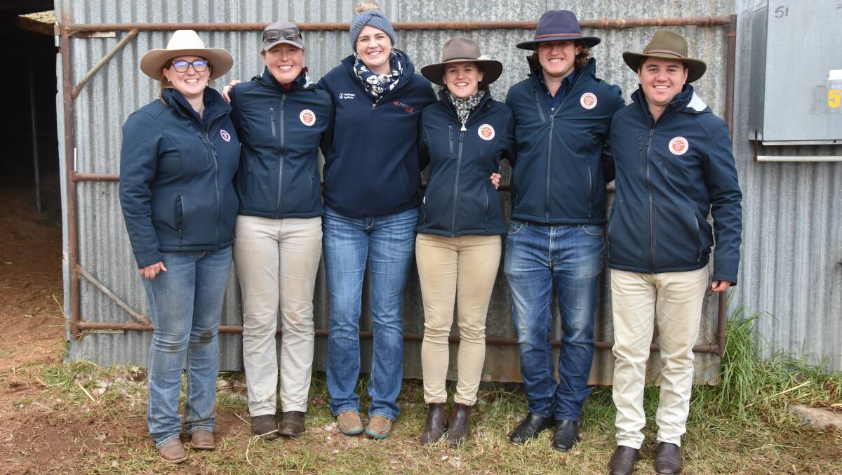 New Zealand Hereford youth members Hillary Cooper, Georgia Moody with team mentor Hannah Gibb (originally from NZ but now resides in Dalby, QLD), along with fellow team mates Niamh Barnett, Blake Crawford and Joel Steele at the 2023 Herefords Australia national youth expo. 