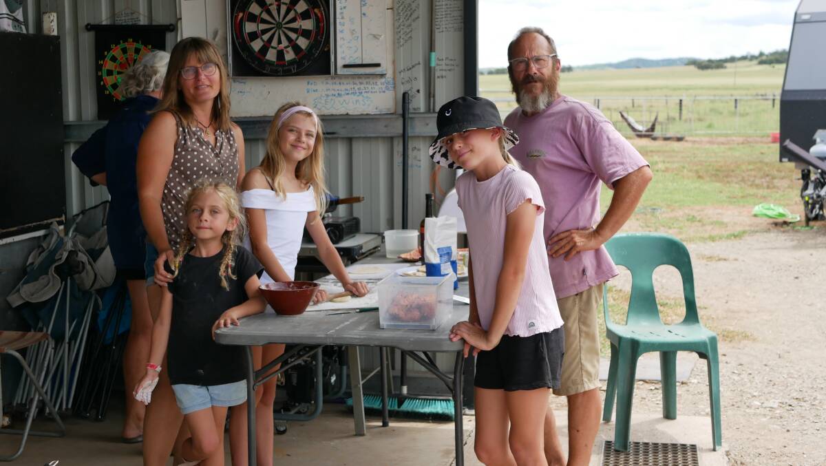 The Wollensack family from southern Germany is currently staying at Clearview Brumby Rescue, where there is a camp kitchen and bathroom, to help feed and water the horses.