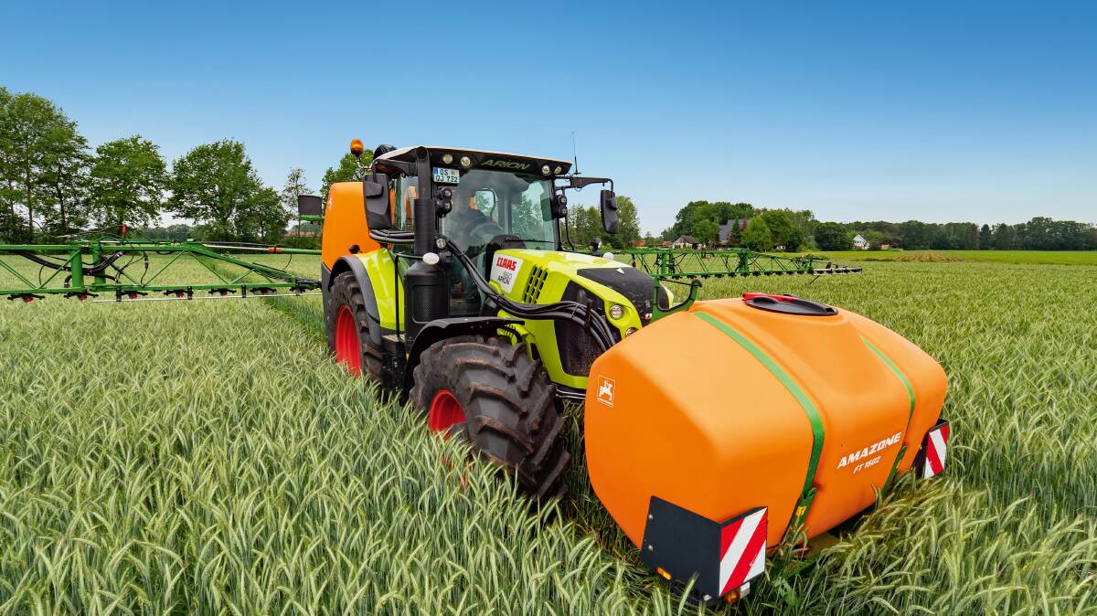 INNOVATION: Amazone have claimed its new front-mounted auxillary tank can be used to turn any modern tractor into a state of the art spray-rig. 