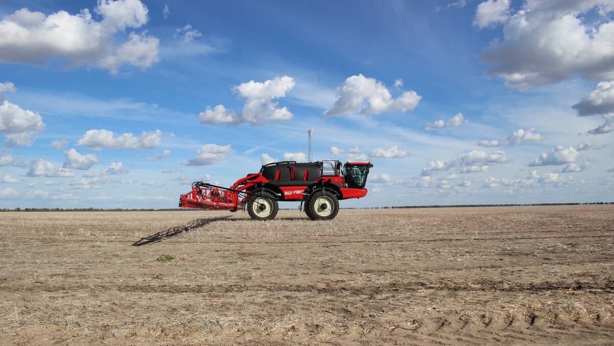 Agrifac AiCPlus camera system fitted to a Condor Endurance II self-propelled sprayer at Beefwood, Moree NSW. 