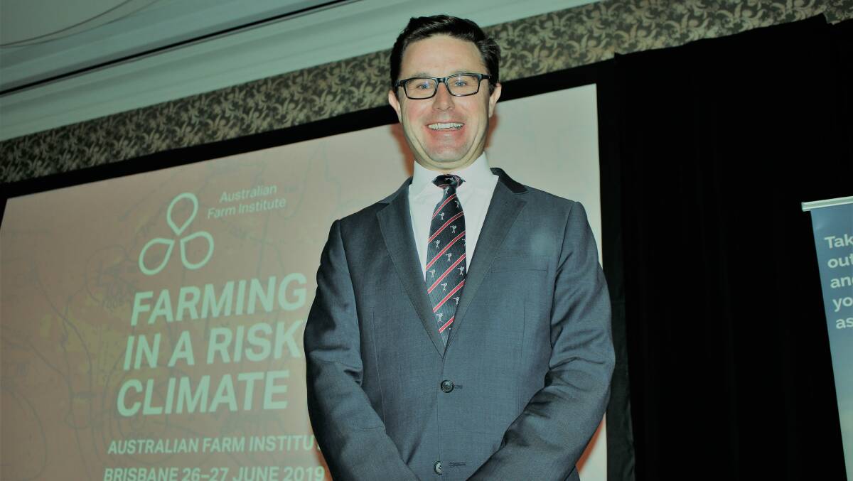 CLIMATE CHANGE: Minister for water resources, drought, rural finance, natural disaster and emergency management, David Littleproud opened the Australian Farm Institute's Farming in a Risky Climate conference. 