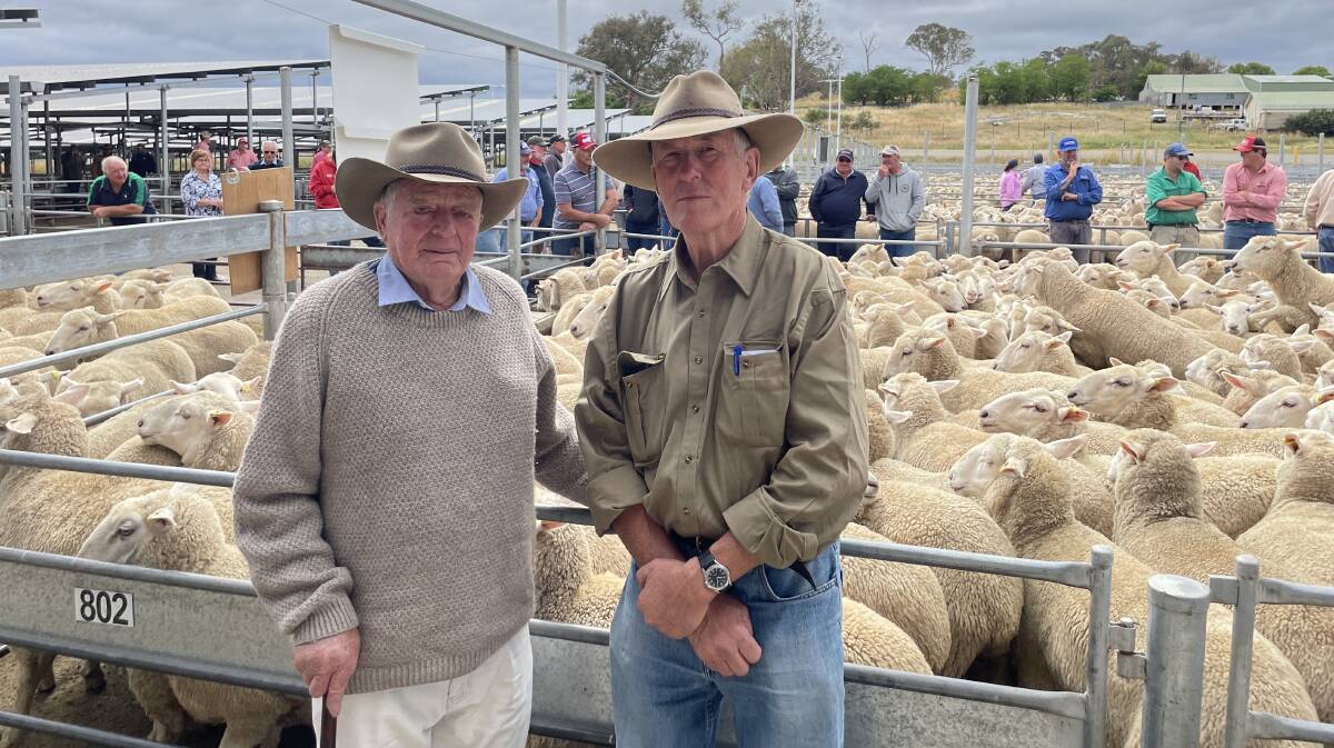 Jim Sturgiss, Braidwood, sold 194 July/August '21 drop, October-shorn ewes for $276 when bought by John Broderick, Crookwell.