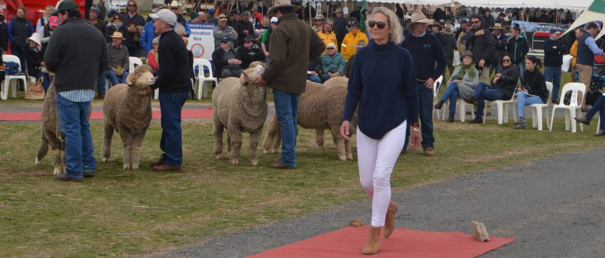 Fiona Gay looking smart in wool.
