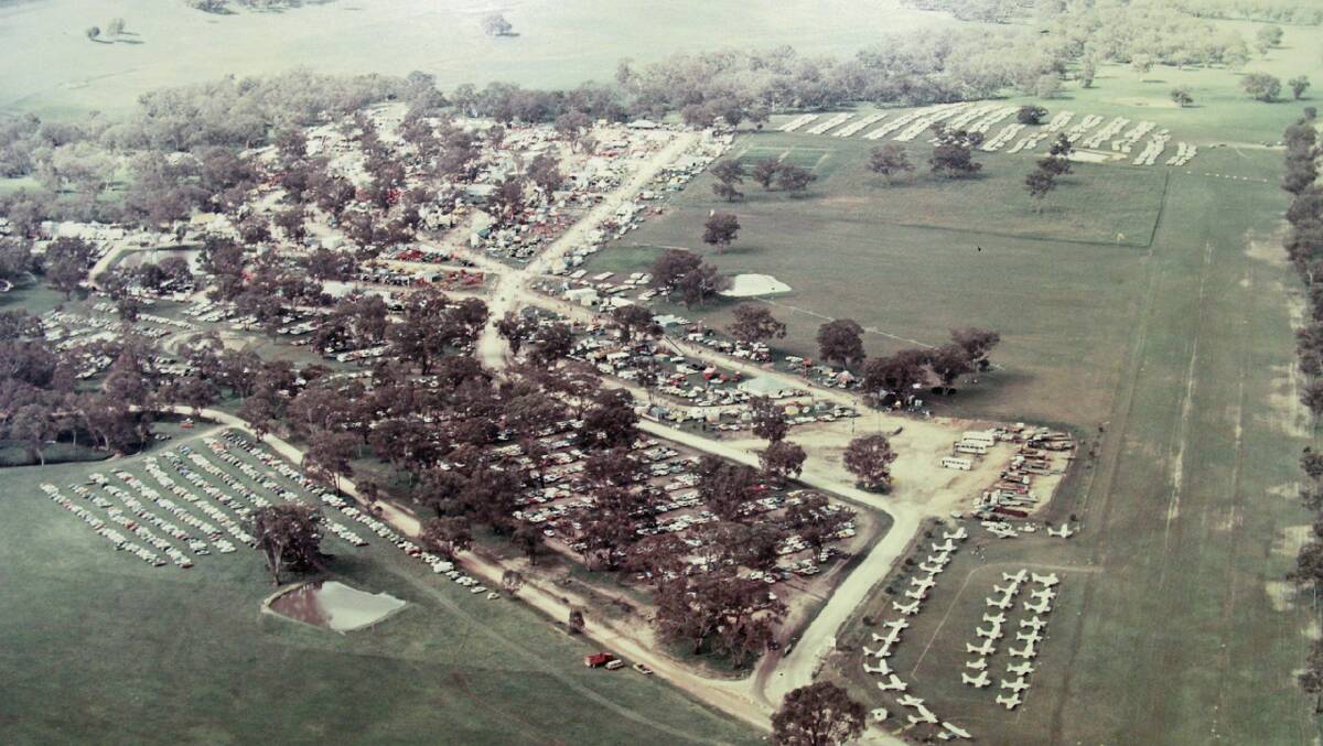 The Henty Farm Machinery Field Day site in 1977, the second year in its new home. Photo: HMFD
