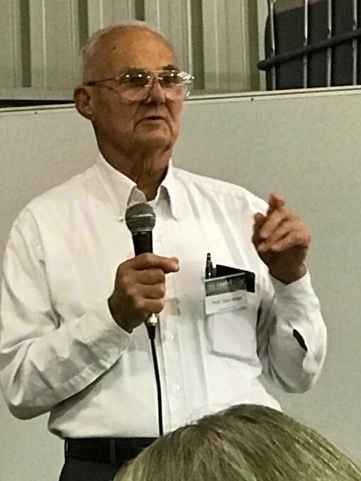 Professor Don Huber speaking during the discussion about glyphosate held in Wodonga in October 2018. Photo: Gill Sanbrook