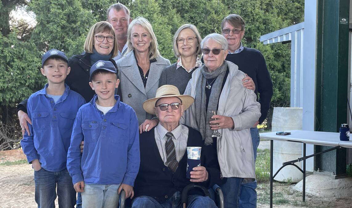 Proud family: (Front) Sam and Jack Frost, John 'Sam' Williams, (Back) Meg Williams, Anthony and Krisi Frost, Bronwyn Reardon, Marion and Jim Williams.