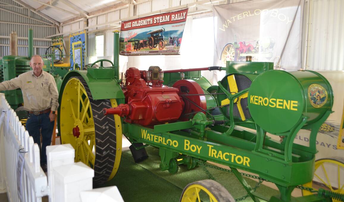 John Kirkpatrick, Lake Goldsmith with his Waterloo Boy Tractor made in 2 April 2018 in USA.