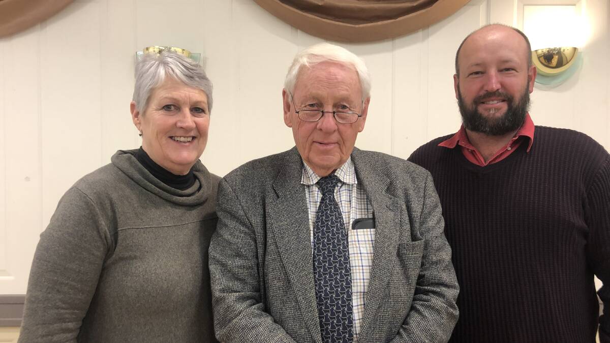 End of era: Incoming secretary Carol Grylls with Richard Buck and vice chairman Josh Crosby at the NSW State Committee of Angus Australia meeting. Photo: supplied