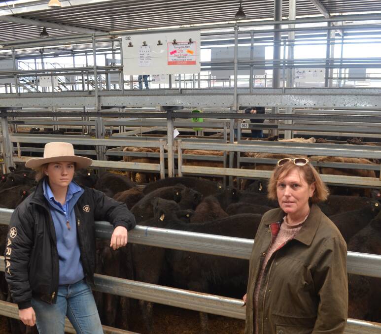 Cara Fagan, with her mother Suzie, Brenda Pastoral Co, Coonamble sold 56 Angus heifers, Te Mania-blood weighing 312kg for $800, bought by Tasmanian interests.