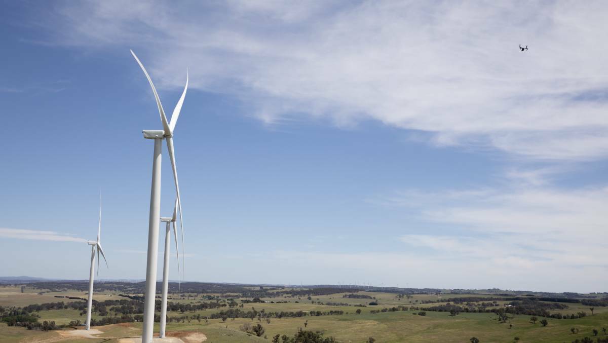 Wind turbines on the southern tablelands. Photo: Canberra Times