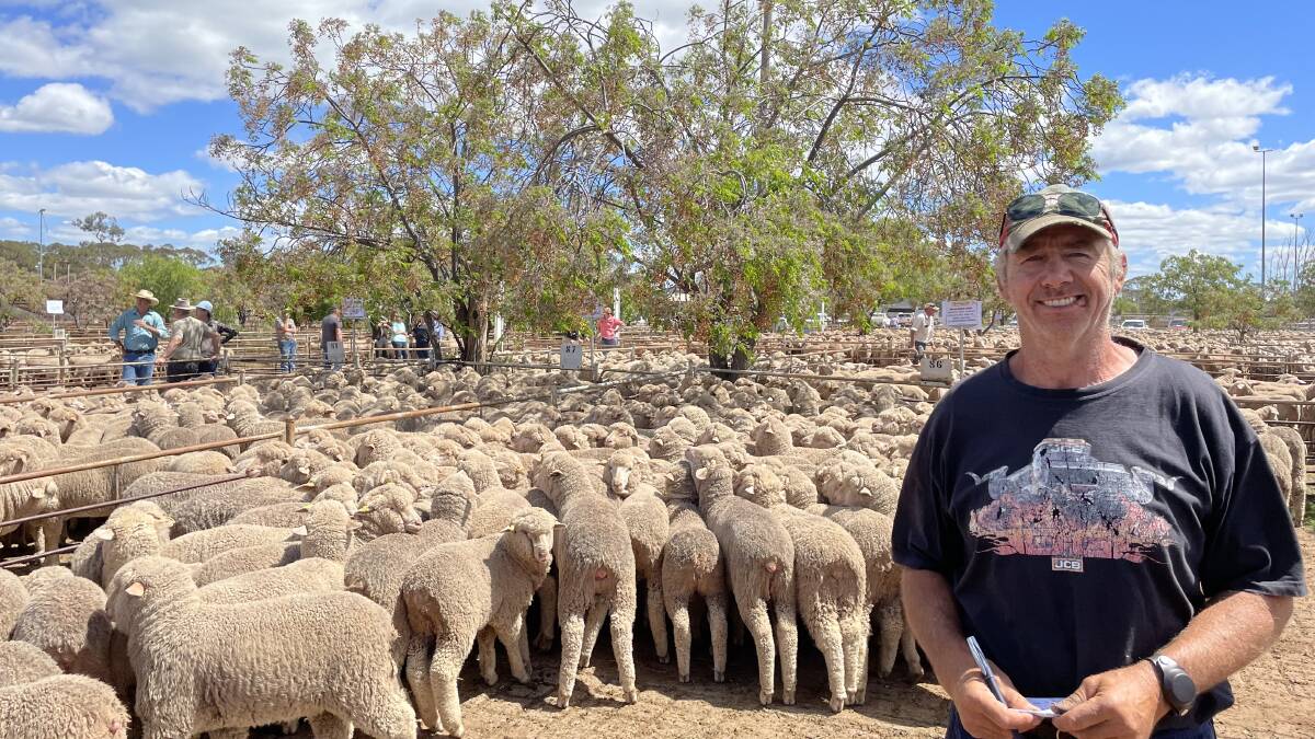 Matt Goodwin, McClintock Farming, West Wyalong, with the best presented pen of lambs which sold for $164.