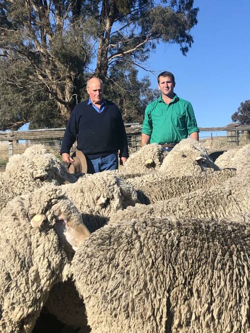 Succession planning at Grogansworth - Kim and George Henderson with stud Merino ewes at shearing. Photo: Rocky Henderson