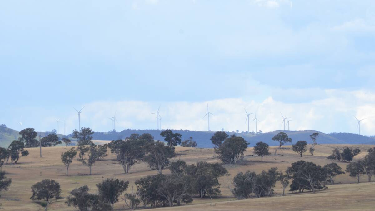 Wind turbines between Crookwell and Gunning.