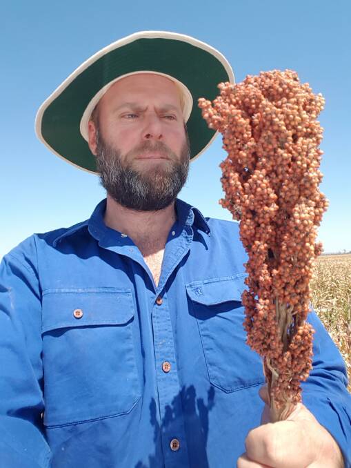 Joe Eyre investigating optimum soil temperature among options for best performance for early sown grain sorghum. Photo: GRDC 