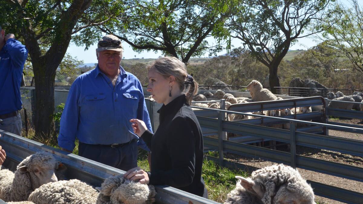 Tony and Kellie Armour with their second placed Johnson Park-blood, May-shorn ewes.