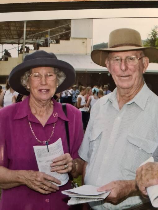 Margaret and Norman Volk attending a race meeting in Dubbo. Photo: Lesley Gibson
