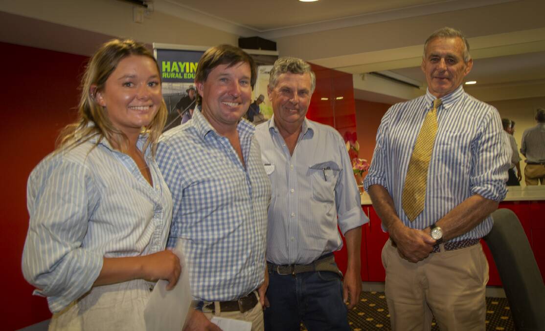 Mathew Vick Scholarship was awarded to Molly Thompson who is pictured with HayInc committee members Richard Cannon and Chris Bowman along with Stuart Hodgson, AWI. Photo: HayInc
