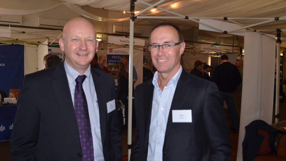 Keynote speakers during the Cotton Collective Forum - Phil Armitage, Cotton Seed Distributors, general manager relating latest developments in the cotton industry with Kim Morison, Blue Sky Alternative Investments, managing director.