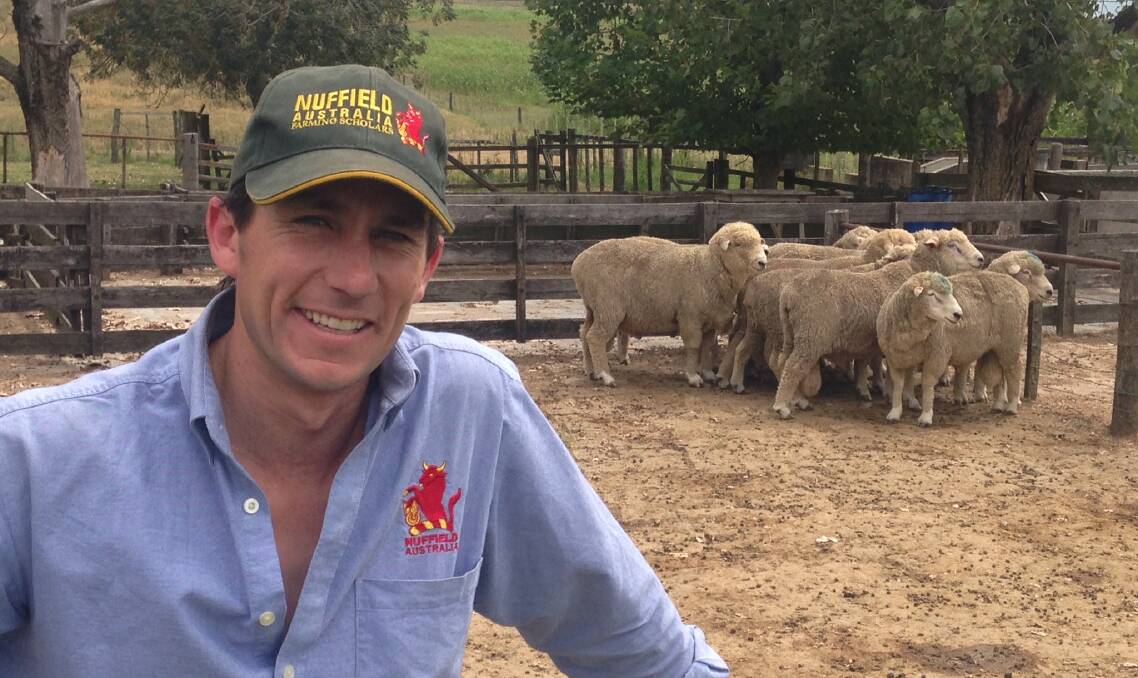 Tim Gubbins is a farm manager on a Victorian western districts property, with responsibility for a sheep flock consisting of 10,000 commercial ewes. Photo NUFFIELD AUSTRALIA.

